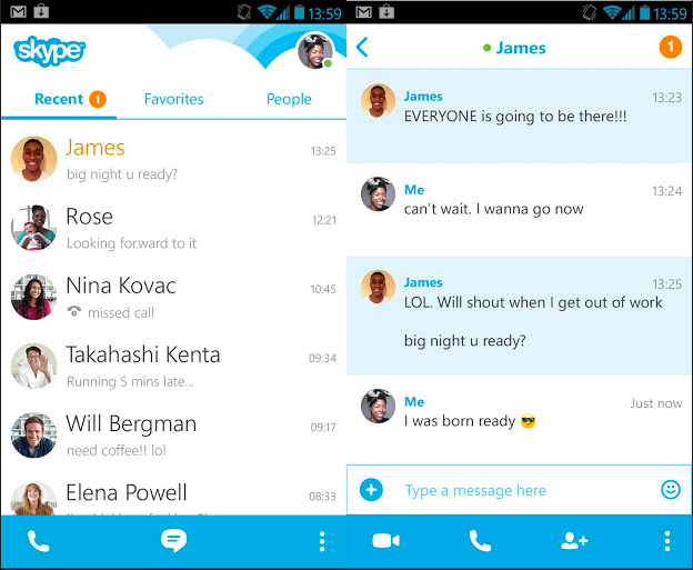 skype for android 2